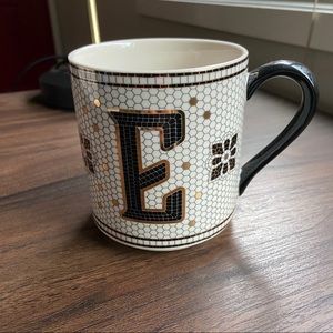 Anthropologie Tiled Margot Monogram Mug ‘E’